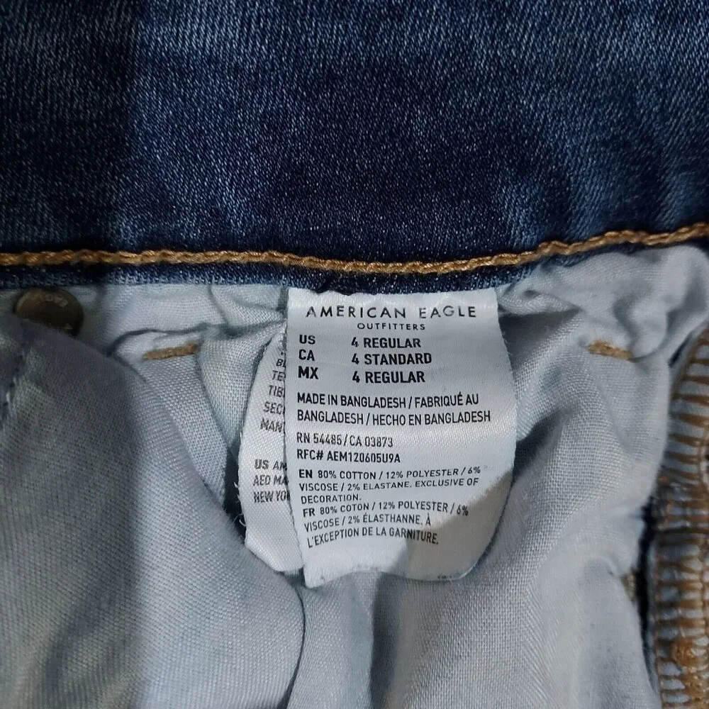 American Eagle Ne(x)t Level Stretch Women Jeans Back Pocket  Detail 4Regular - Picture 4 of 12